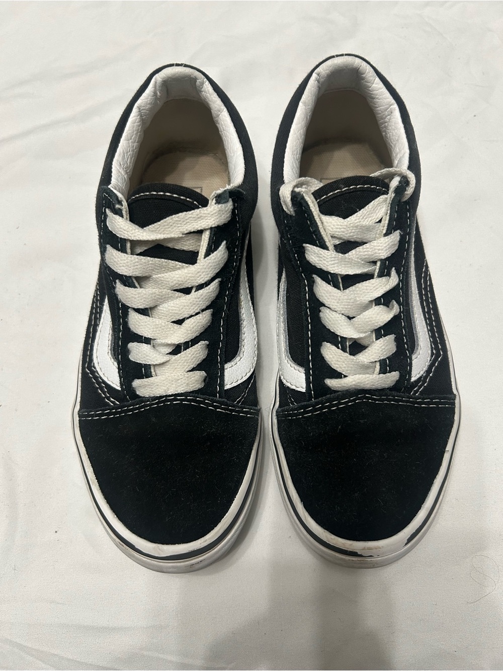 Vans Kids Black and White Sneakers - Classic Low-Top
